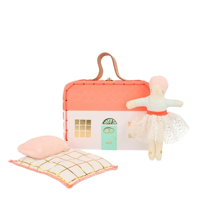 Mini Matilda Doll with Suitcase By Meri Meri